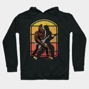 Retro Rock & Roll Guitarist Bigfoot Hoodie